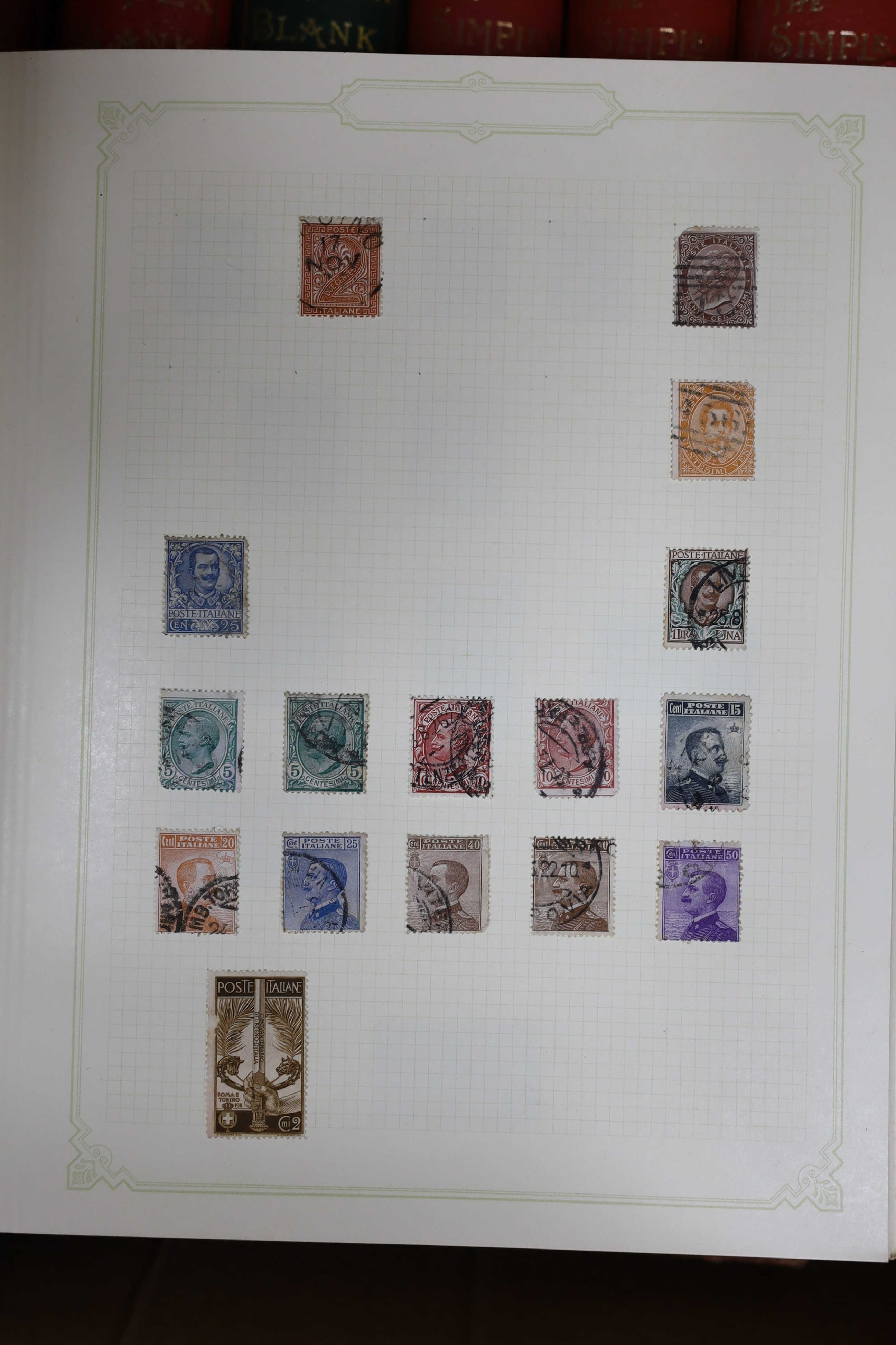 Nine albums World stamps, British Commonwealth Germany, USA